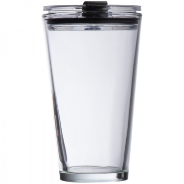 Logotrade promotional gift image of: Glass mug with lid WATTENSCHEID 400 ml