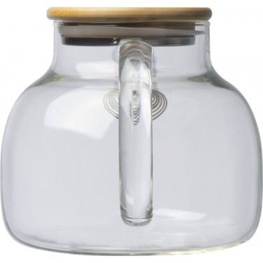 Logo trade business gift photo of: Glass jug with bamboo lid FRANKFURT 1000ml