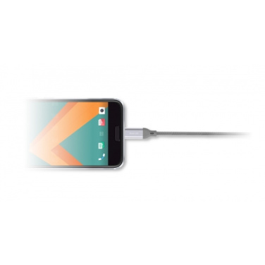 Logotrade advertising products photo of: Nylon data transfer cable LK30 Type - C Quick Charge 3.0