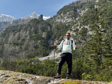 Logo trade promotional items image of: Trekking poles DENALI Schwarzwolf