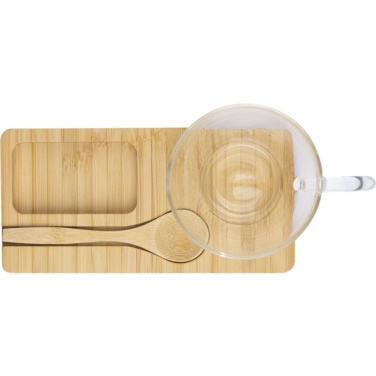 Logotrade promotional merchandise image of: Tray with cup and spoon FORMOSA 150 ml