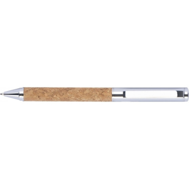 Logotrade advertising product picture of: Twist-ballpen metal and cork LILLEHAMMER