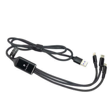 Logotrade advertising products photo of: 3 in 1 cable with elighted logo Pierre Cardin