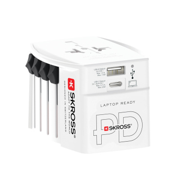 Logotrade promotional item image of: SKROSS World Travel Adapter MUV 65W PD with USB C Cable