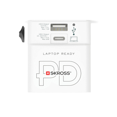 Logotrade promotional merchandise image of: SKROSS World Travel Adapter MUV 65W PD with USB C Cable