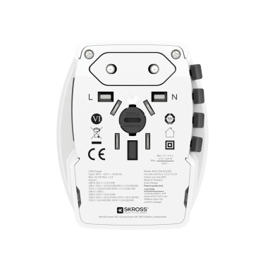 Logo trade advertising product photo of: SKROSS World Travel Adapter MUV 65W PD with USB C Cable