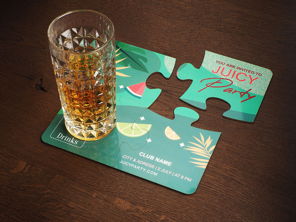 Logotrade promotional giveaway picture of: Set of 4 PUZZLE glass coasters 1835117