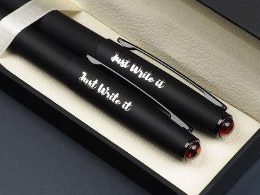 Logo trade corporate gift photo of: Amber Pen set  1235036