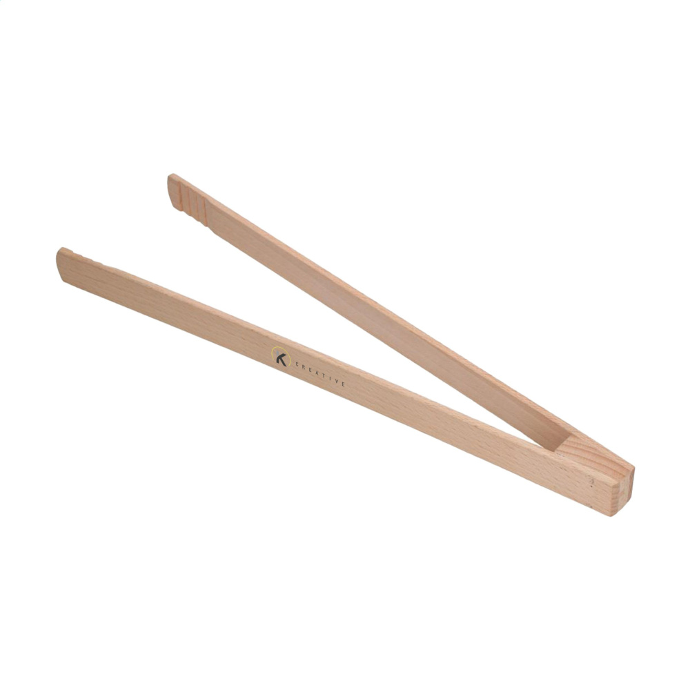 Logotrade promotional gift picture of: Pinza wooden BBQ tongs