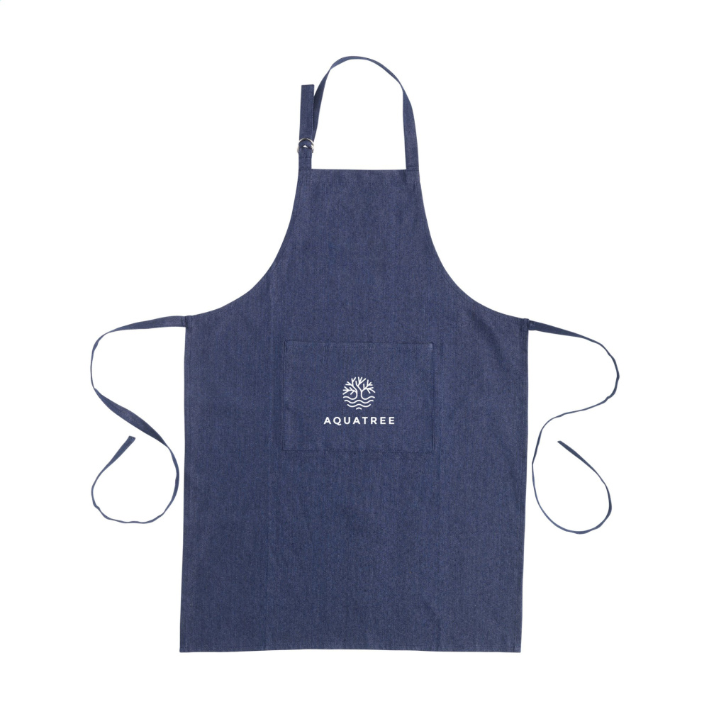 Logo trade promotional giveaways image of: Apron GRS Recycled Denim (220 g/m²)