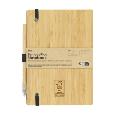 Logo trade promotional gift photo of: BambooPlus Paper Notebook A5 - Inkless Pen