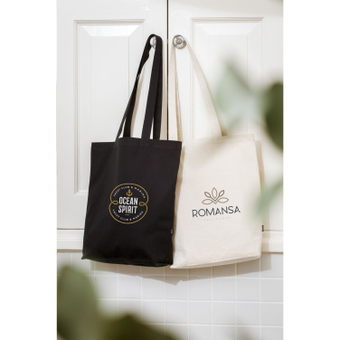 Logo trade promotional giveaways image of: GRS Recycled Canvas Bag Natural (260 g/m²)
