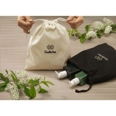 Logo trade promotional items picture of: Gift Pouch Natural GRS Recycled Cotton (150 g/m²) M