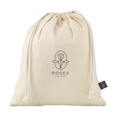 Logotrade business gifts photo of: Gift Pouch Natural GRS Recycled Cotton (150 g/m²) M
