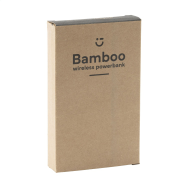 Logo trade corporate gifts image of: Bamboo 8000 Wireless Powerbank wireless charger