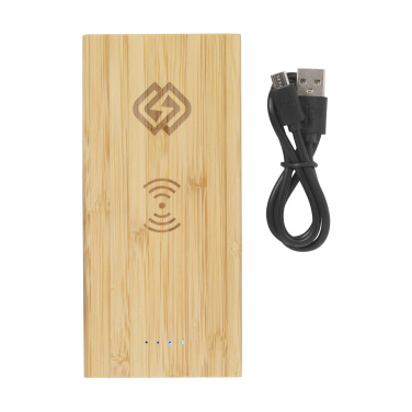 Logotrade corporate gifts photo of: Bamboo 8000 Wireless Powerbank wireless charger