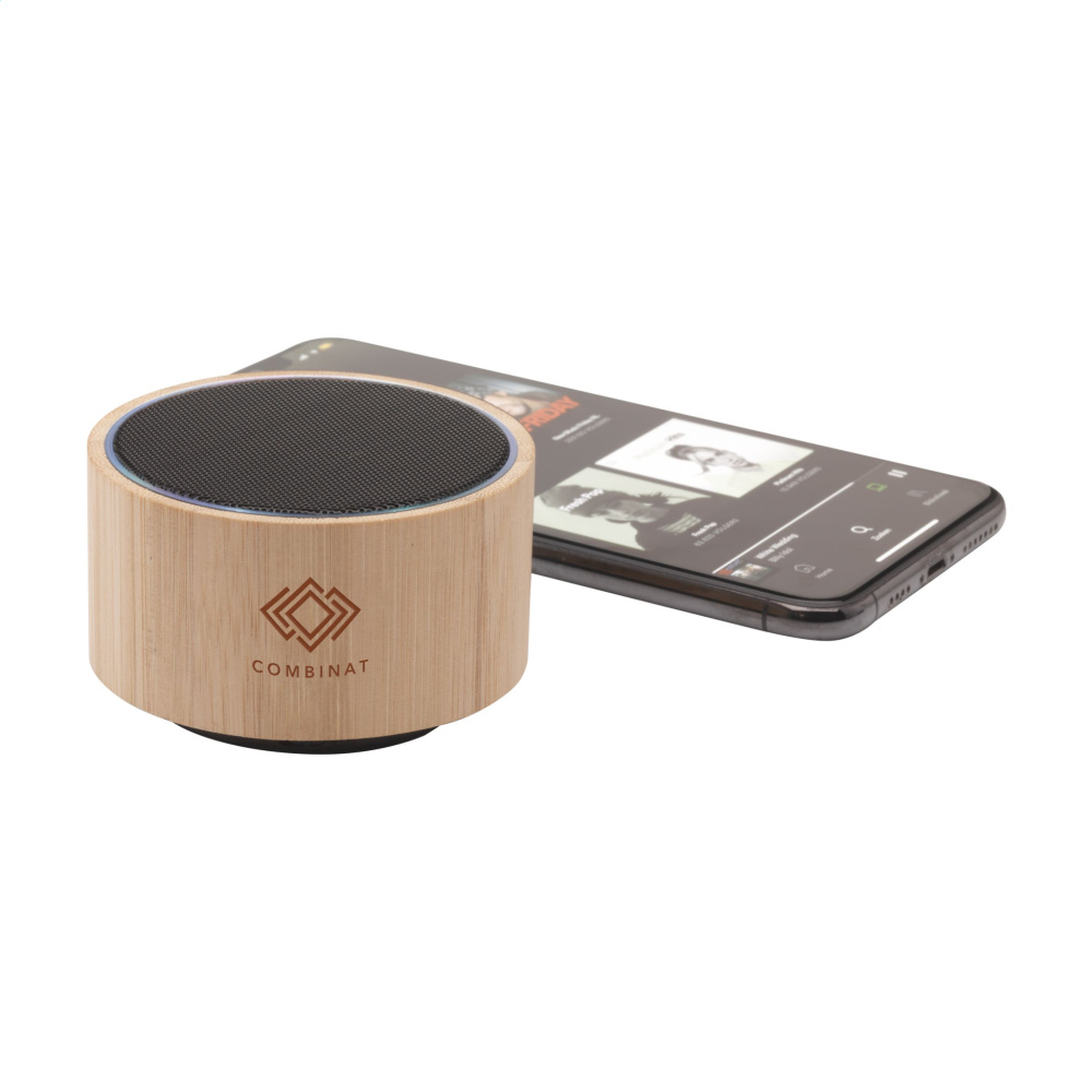 Logo trade advertising products image of: Wave Bamboo Wireless Speaker