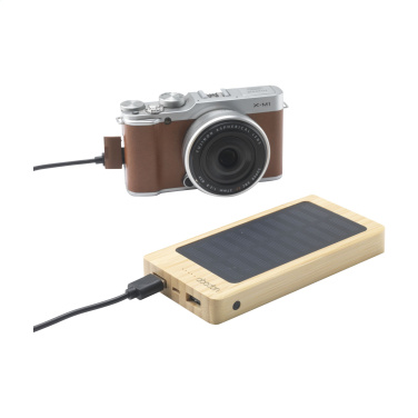 Logo trade corporate gifts image of: Solar Powerbank 8000+ Wireless Charger