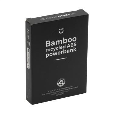 Logo trade business gift photo of: Boru Bamboo RCS Recycled ABS Powerbank Wireless Charger