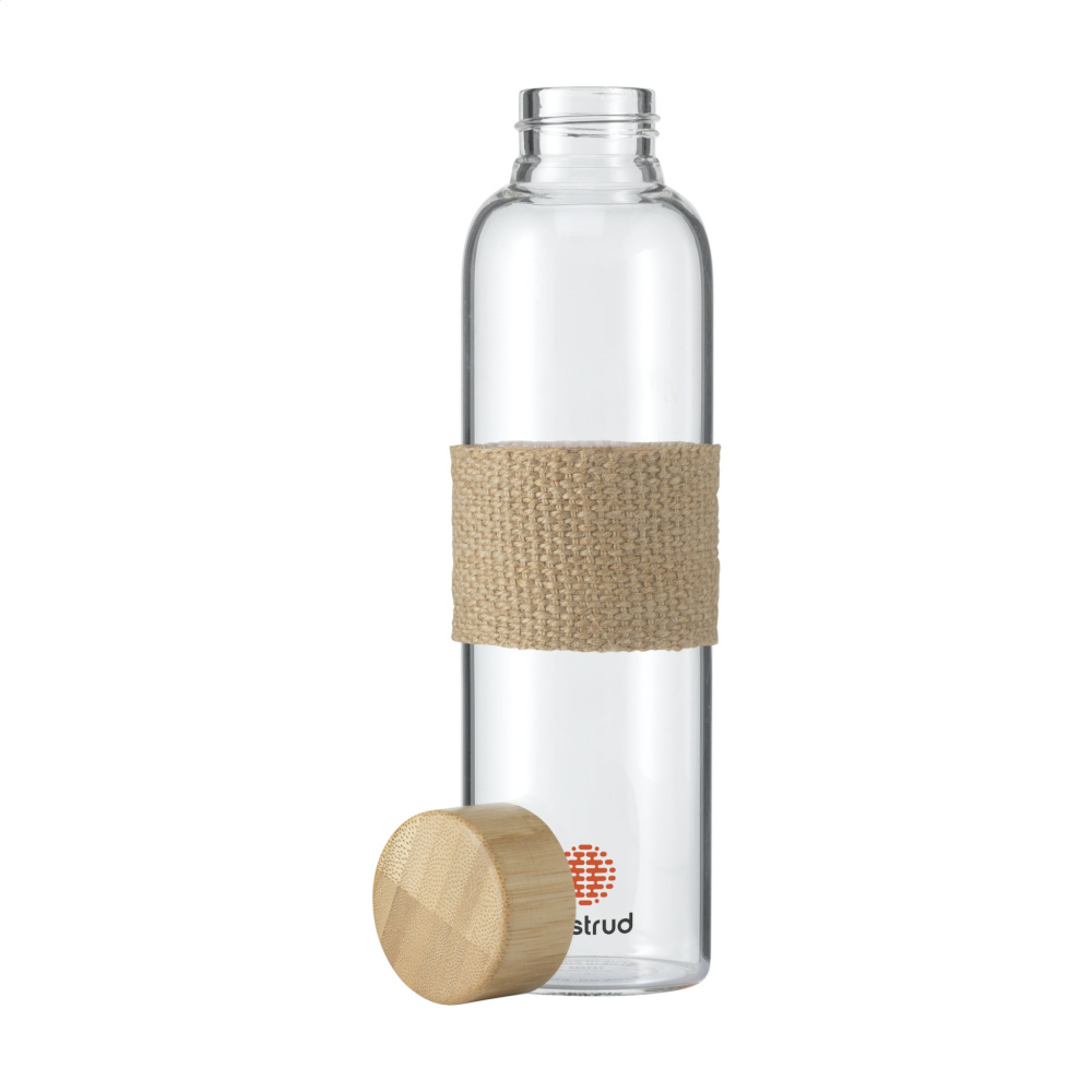 Logo trade promotional items image of: Senga Glass Bamboo 500 ml drinking bottle