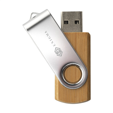 Logo trade promotional giveaway photo of: USB Twist Bamboo from stock 4 GB