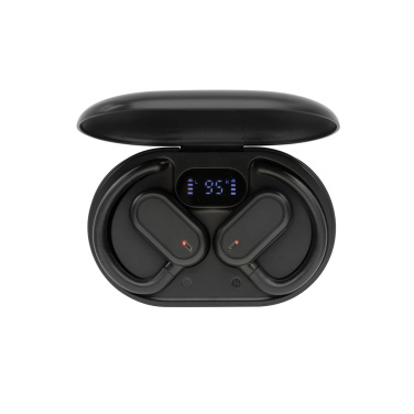 Logotrade advertising product image of: Fitsound RCS recycled plastic open ear TWS earbuds