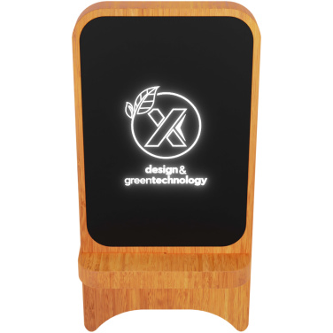 Logotrade promotional item image of: SCX.design W16 10W light-up wireless wooden stand