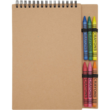 Logotrade corporate gift image of: Doodle A5 spiral soft cover notebook and crayon set