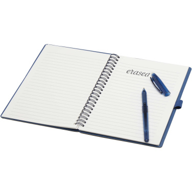 Logo trade promotional product photo of: Slate reusable soft cover notebook and pen set (black ink)