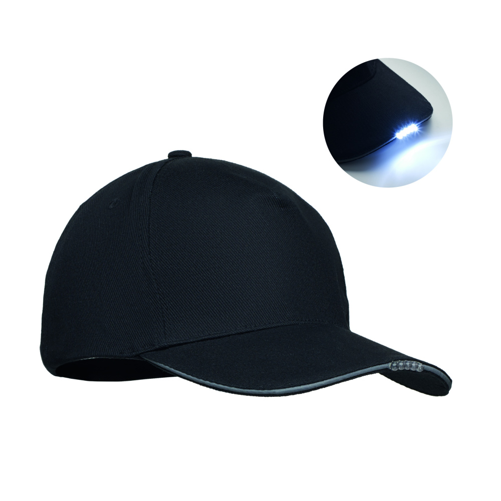 Logo trade promotional items image of: 5 panel LED cotton cap 220gr/m²