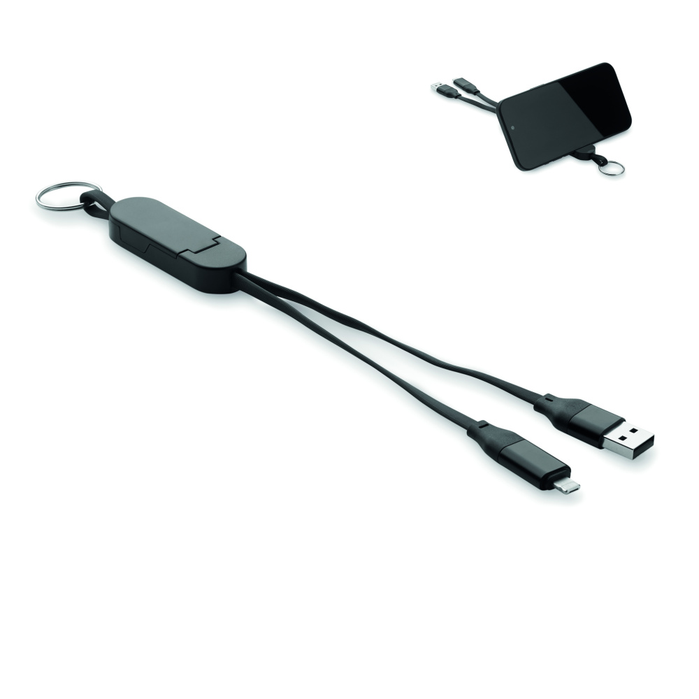 Logo trade advertising products image of: 60W cable keyring recycled ABS