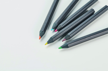 Logotrade promotional item picture of: 6 black colouring pencils