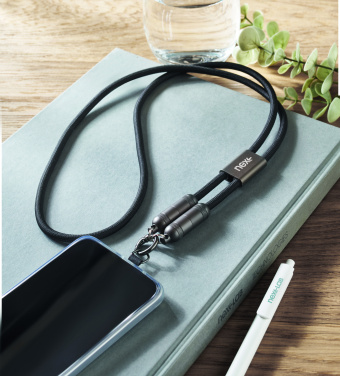 Logo trade promotional giveaway photo of: 60W phone holder lanyard cable