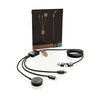 Logo trade promotional merchandise image of: Terra RCS rPET 6-in-1 charging cable with watch charger