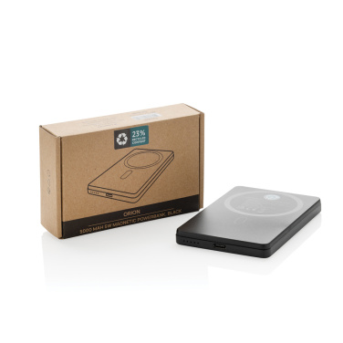 Logo trade promotional items image of: Orion RCS recycled aluminum 5000 mah 5W magnetic powerbank
