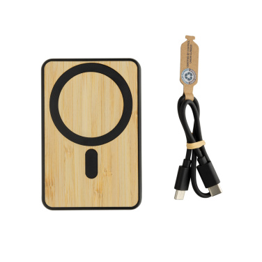 Logotrade promotional item picture of: Zen RCS rplastic 5000 mah 5W magnetic bamboo powerbank