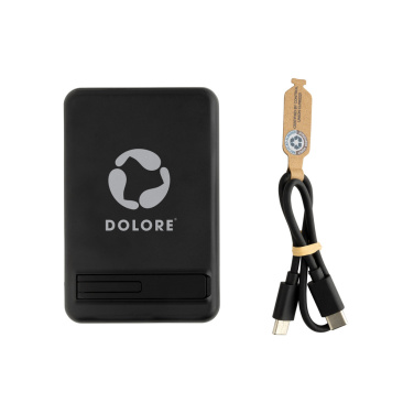 Logo trade business gift photo of: Zen RCS rplastic 5000 mah 5W magnetic bamboo powerbank