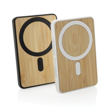 Logo trade promotional gifts picture of: Zen RCS rplastic 5000 mah 5W magnetic bamboo powerbank