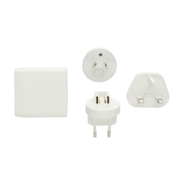 Logo trade promotional giveaways image of: TravelCharge Pro RCS rplastic travel charger with USB C
