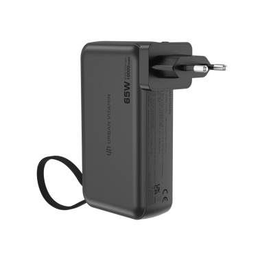 Logo trade promotional merchandise photo of: Urban Vitamin Eureka hybrid GANcharger 10000mah powerbank65W