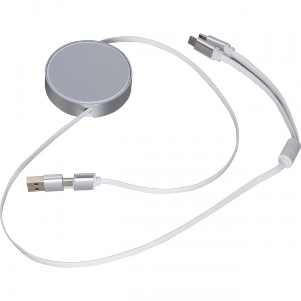 Logo trade promotional merchandise image of: Charging cable made from recycled aluminum Ostend