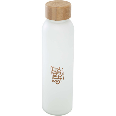 Logotrade promotional giveaways photo of: Lume 500 ml matte soda lime glass bottle with bamboo lid