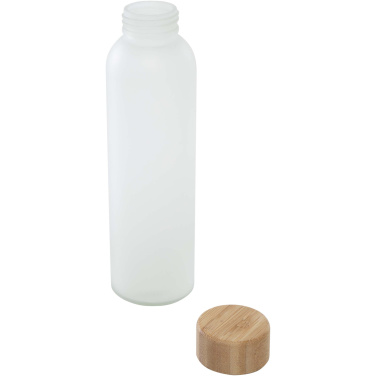 Logo trade advertising products image of: Lume 500 ml matte soda lime glass bottle with bamboo lid