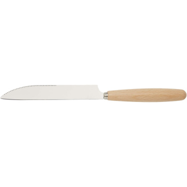 Logotrade promotional items photo of: Root 5-piece stainless steel and beech wood cutlery set