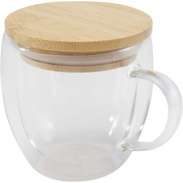 Logo trade promotional merchandise photo of: Lenora 250 ml glass cup with bamboo lid
