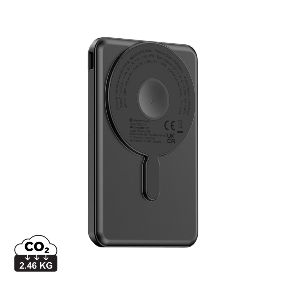 Logo trade promotional items image of: Urban Vitamin Redwood 5in1 5000mah 20W PD magnetic powerbank