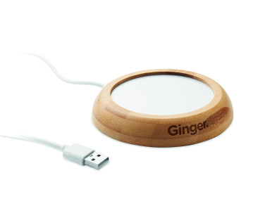 Logotrade promotional item picture of: Bamboo mug warmer with USB