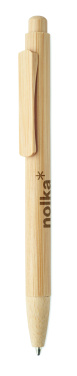 Logo trade business gifts image of: Bamboo automatic ball pen