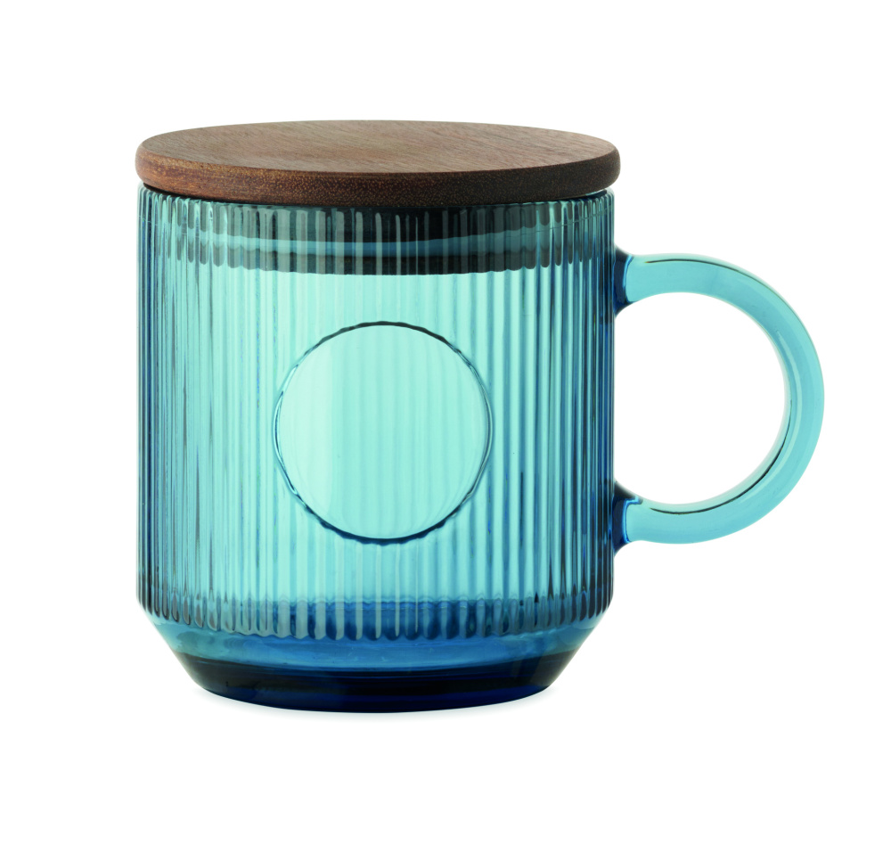 Logotrade business gift image of: Ribbed glass mug 300ml