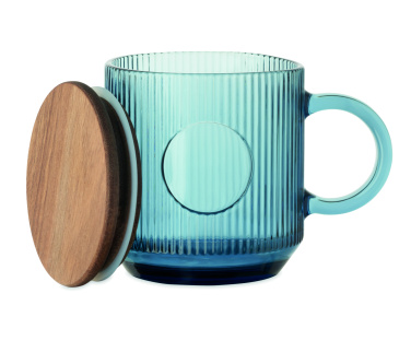 Logotrade promotional item picture of: Ribbed glass mug 300ml